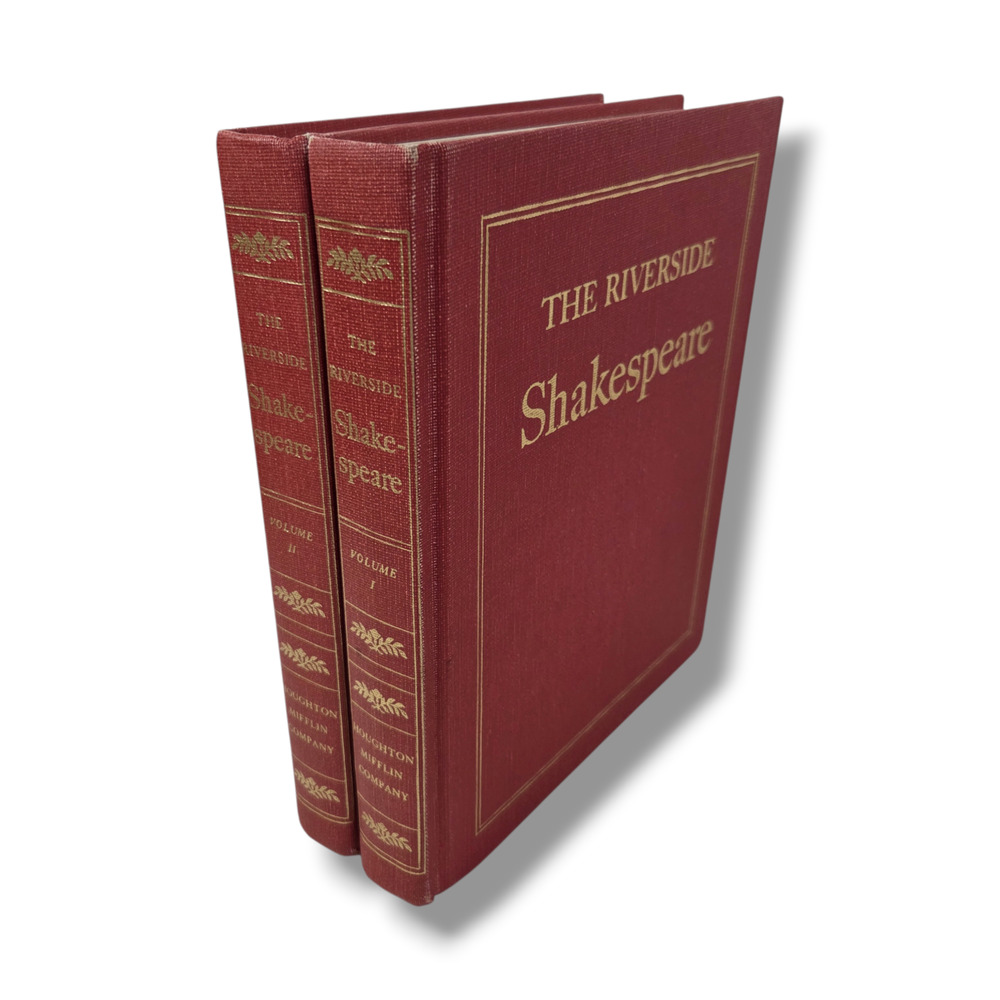 Riverside William Shakespeare 1974 2 Volume Set Illustrated Red Gold Library